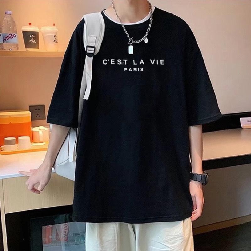 Áo thun C'ESTI LA ViEW PARI from rộng tay lỡ unisex chất thun mềm mịn thoáng mát mỏng nhe Nam Menswear Cổ Tròn Cotton