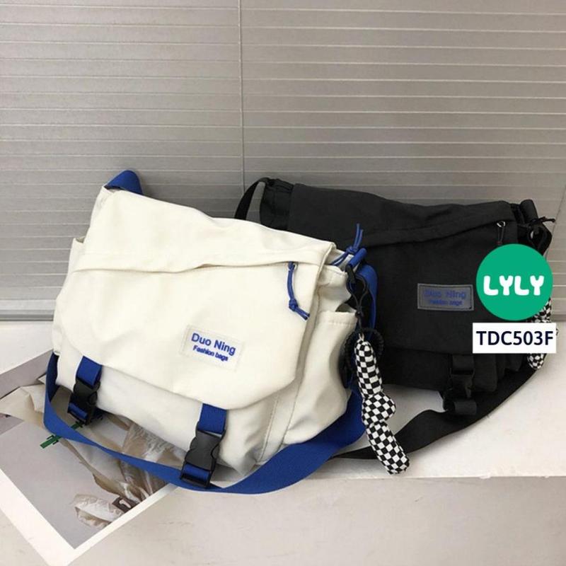 TDC503F Túi đeo chéo vải canvas, túi đeo vai nam nữ Hàn Quốc Lyly