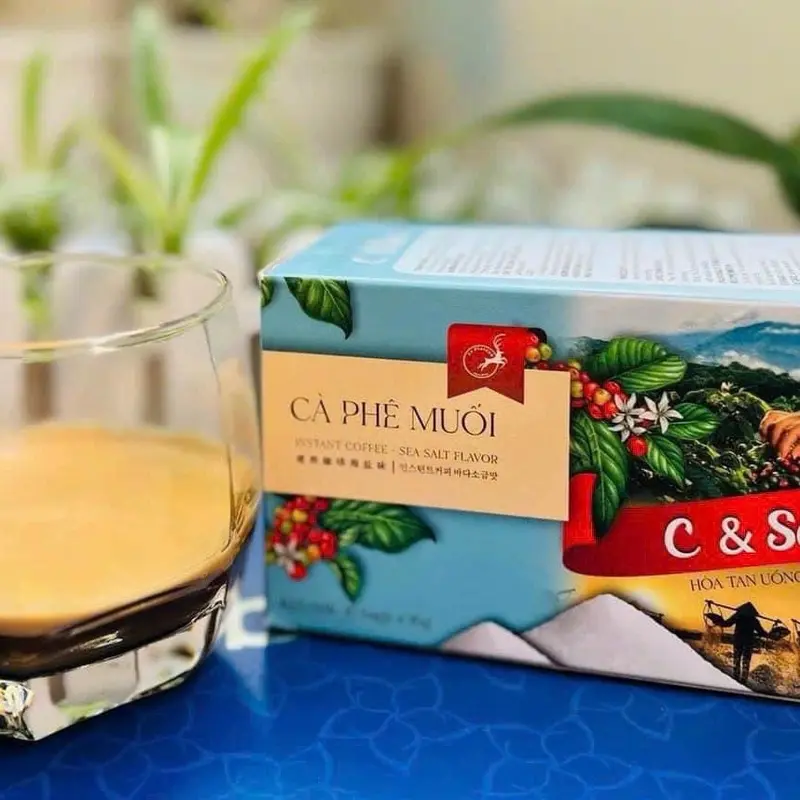 Combo 2 hop cà phê muối C - Sea Coffee Cafe. Hộp 10 gói nhỏ (16gr/gói). Date xa 2026. 5
