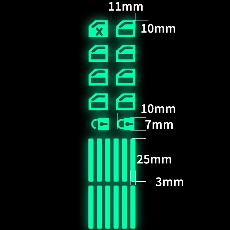 Miếng Dán/ Tem Decal Dạ Quang Dán Nút Điều Khiển Cửa Kính Ô Tô/ Xe Hơi Giúp Nhìn Được Khi Tối [Hàng Loại Tốt] Nhãn Dán 7