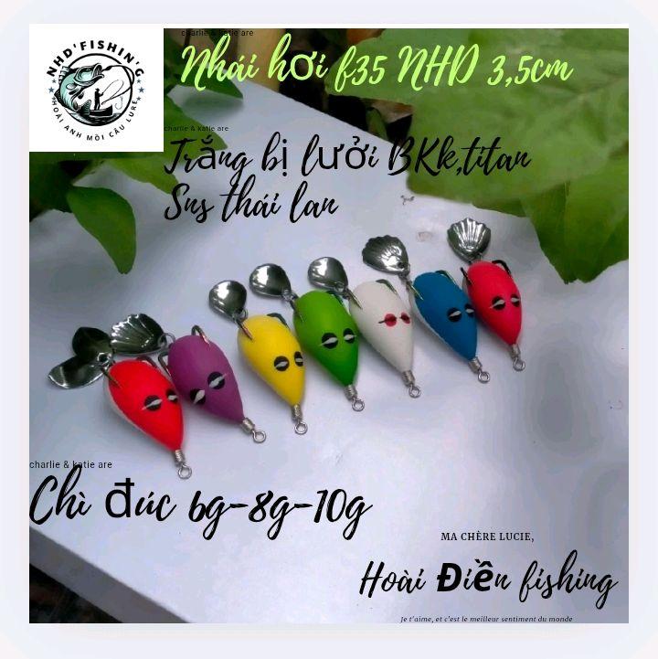Nhái hơi F35 NHD Câu Cá Lưởi Titan,lưởi bkk trắng sns 3,5cm, Chì Đúc 6g-8g-10g -( Mua 2 Tặng 1.)..(mua 1 tăng body)- Fishing, Đi Câu Bắt Cá Đồng