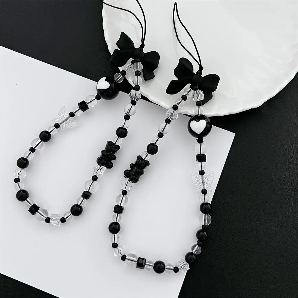 Cute Heart & Polka Dot Design Phone Chain, 1pc Fashionable Phone Lanyard for Women & Girls, Phone Decoration Accessories for Phone Case