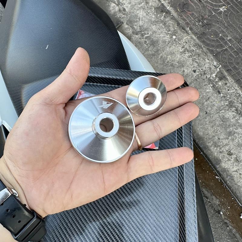 Chụp cóc cong tơ mét canh đùm nhôm CNC gắn YA mâm zin xe sirius exciter