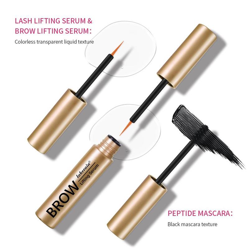 Product Introduction of Eyebrow & Eyelash Cosmetic Set, Brow Lash Hydrating Lifting Serum & Waterproof Long-lasting Mascara, Natural Lengthening Effect, Makeup 5