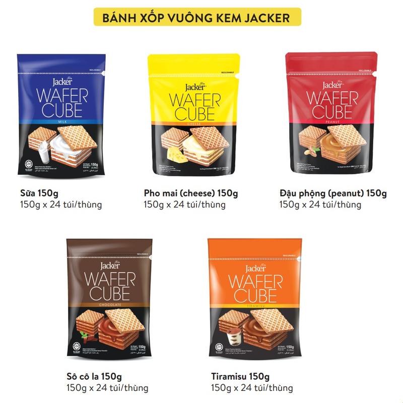 Bánh xốp kem Jacker ăn vặt nhiều vị gói 150g An Gia Sweets Snack 7