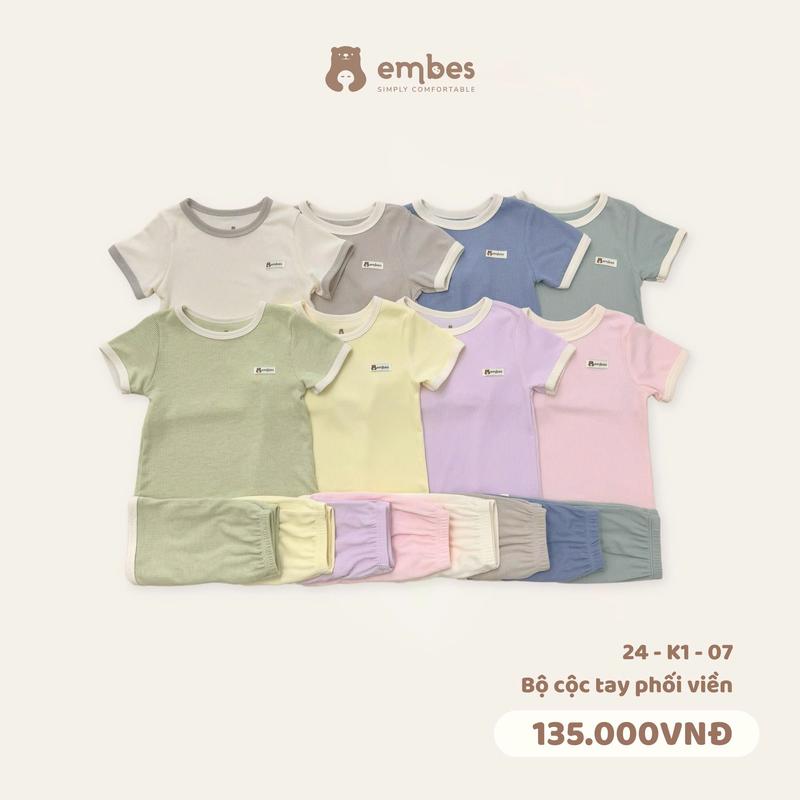 Bộ quần áo cộc tay Cotton cho bé Embes Việt Nam từ 6 tháng - 4 tuổi - 24-K1-07