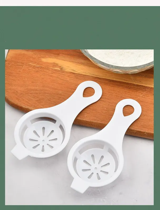 4 Pcs Alat pemisah putih dan kuning telur Alat baking dapur pegangan pendek Buah Plastik Egg Kitchenware alat buat telur tidak ada kuningnya 5
