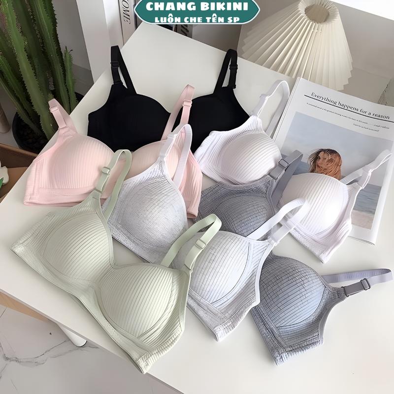  Áo ngực không gọng áo lót chất cotton gân tăm mềm mịn không cộm áo lót mút mỏng không gọng mềm êm thoải mái   TĂNG SIZE   Nữ Women 