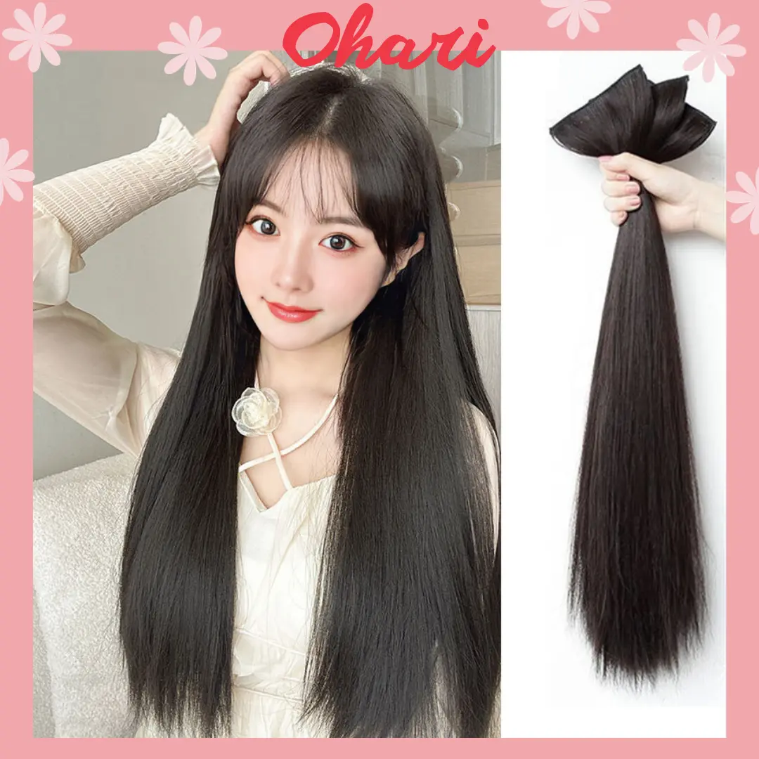 Tóc giả Ohari  set 3 dải kẹp tóc thẳng mềm mượt dịu dàng cuốn hút T03