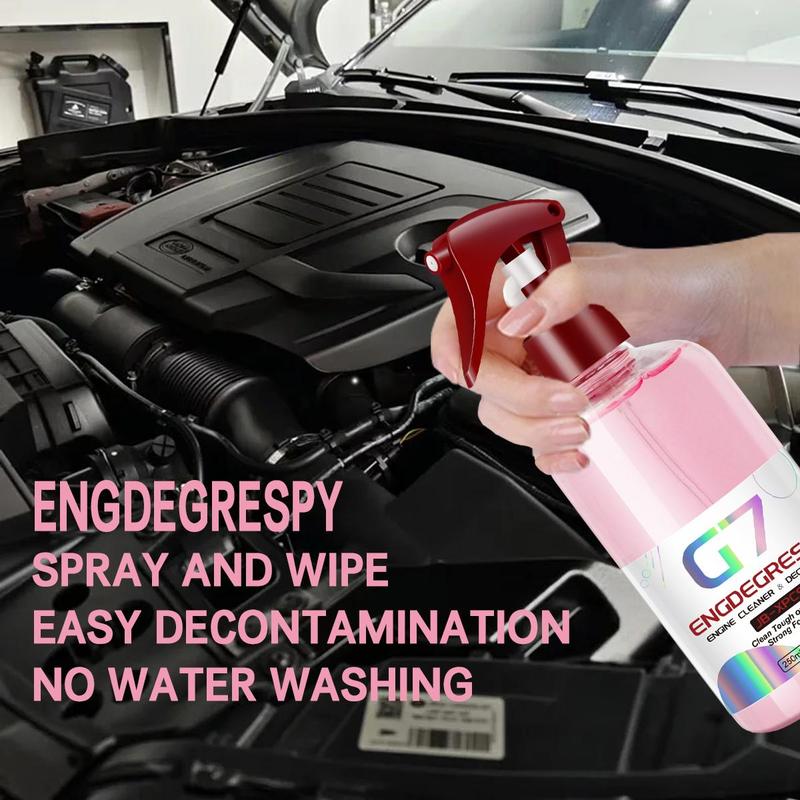 Product Introduction of Car Engine Bay Cleaner, 1 Count Powerful Decontamination Oil Dust Grease Remover, Professional Engine Warehouse Compartment Cleaner 3