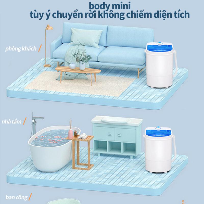 Máy giặt mini cao cấp Máy giặt vắt quần áo gia dụng Giá rẻ đặc biệt phù hợp dành cho học sinh sinhviên, thoát nướcphía dưới Làm Sạch 9