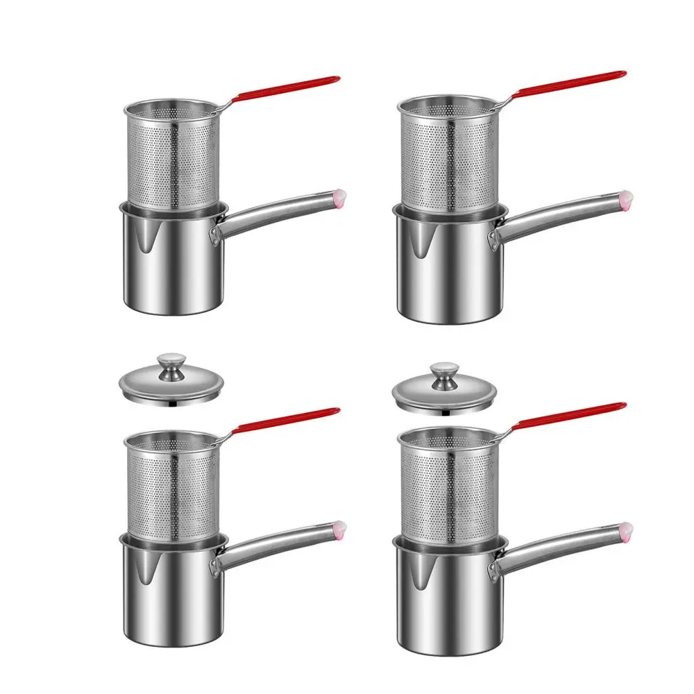 Deep Fryer Small Deep Fryer Pot Soup Pot Multifunction Nonstick Cooking Tool Frying Basket for Restaurant Backpacking Camping Kitchen Baking