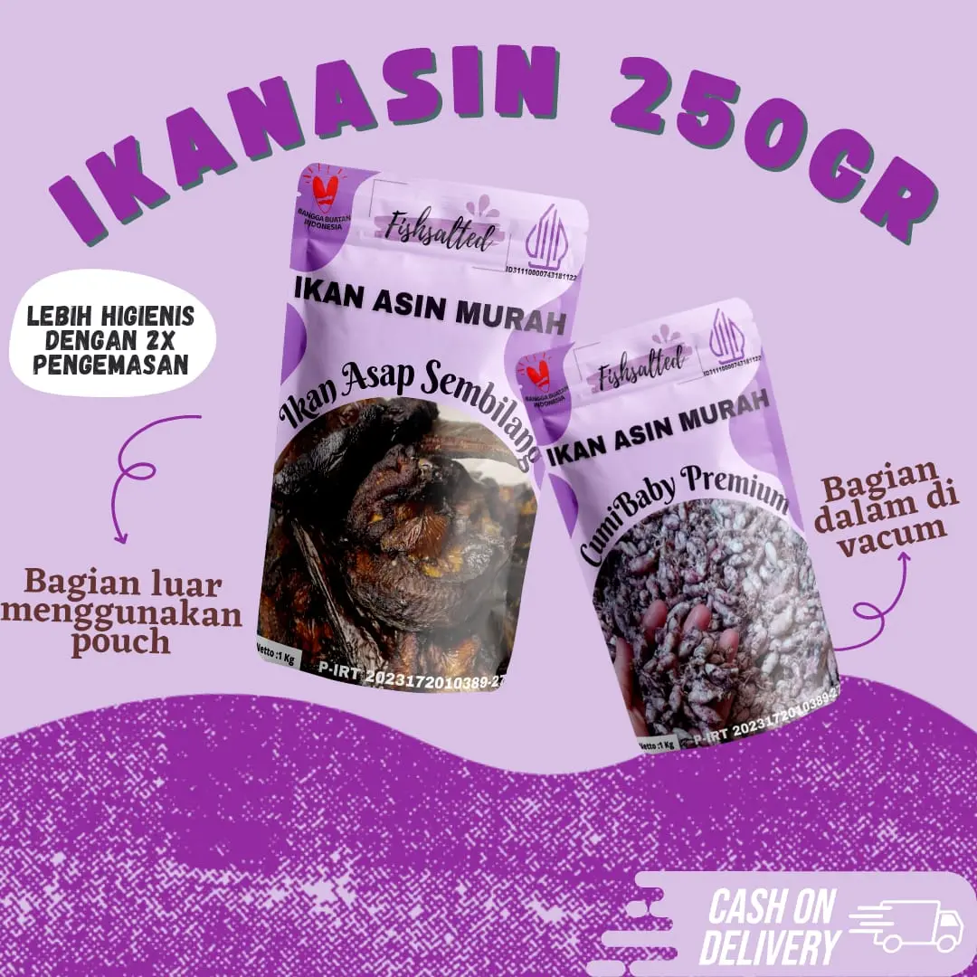 IKAN ASIN KEMASAN 250GRAM BISA COD KEMASAN VACUM