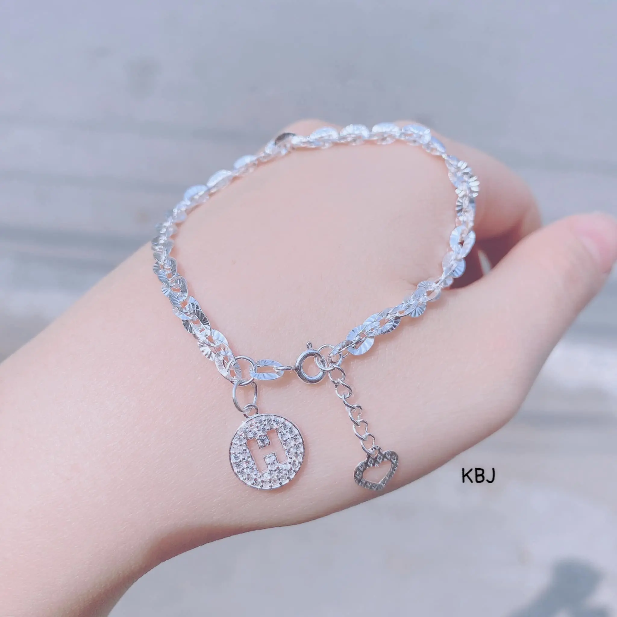 lắc tay dây soắn mix cham chữ