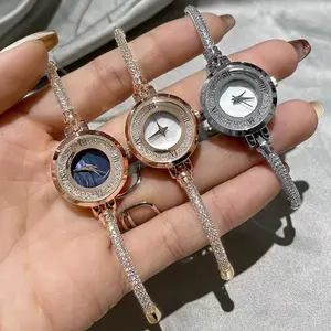 KOOLEY Jam Tangan Wanita serut mutiara romawi diamond cristall ball Elegan