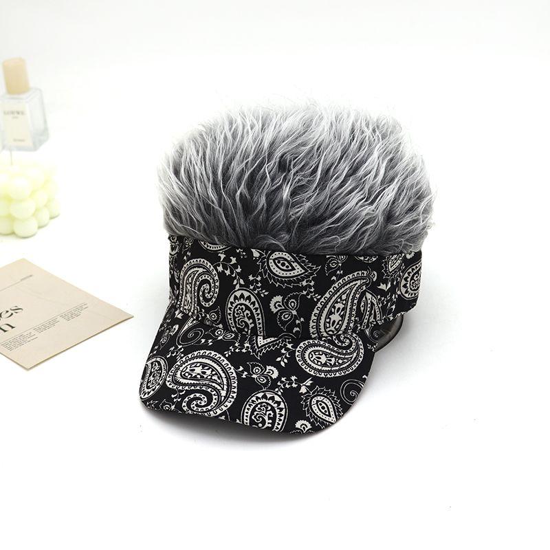 Product Introduction of 2024 Spring, Autumn and Winter Peaked Baseball Cap Men's and Women's Sun Hats Adult Wig One-Piece Hat Hip Hop Cool Funny Cap 9
