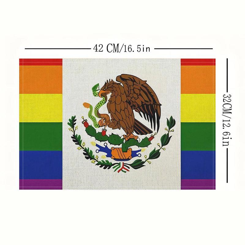 Mexican Flag Pattern Place Mat, Durable and Stylish Table Mat, Kitchen Dining Table Settings, Family Party Gifts, Home Decor, Coasters 1