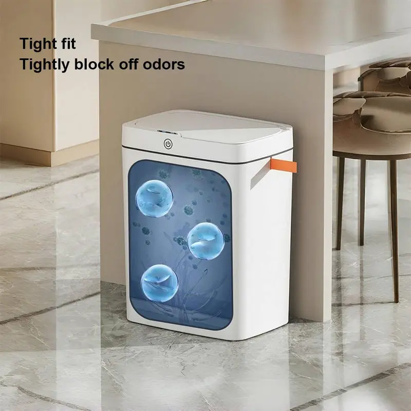 14L Automatic Sensor Trash Can, Rechargeable Smart Trash Can with 2 Counts Hook & 20pcs Garbage Bag, Suitable for Office Home Bedroom Living Room Kitchen Bathroom 8