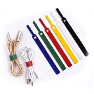 Klip 10 PCS Kabel Velcro Ties Strap Cable Pengikat Kabel Warna Warni