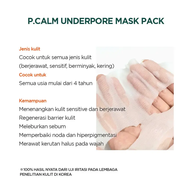 P.CALM Masker UnderPore untuk Mengurangi Sebum dan Menenangkan Kulit 4