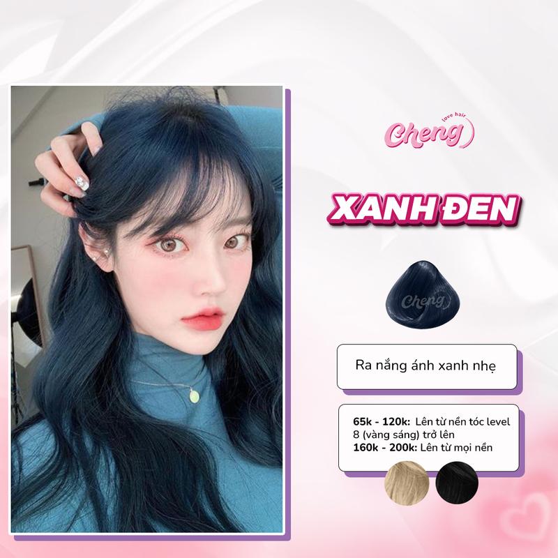Thuốc Nhuộm Tóc Màu XANH ĐEN Xanh Than Xanh Dương Đen Không Tẩy | Chenglovehair Chenglovehairs