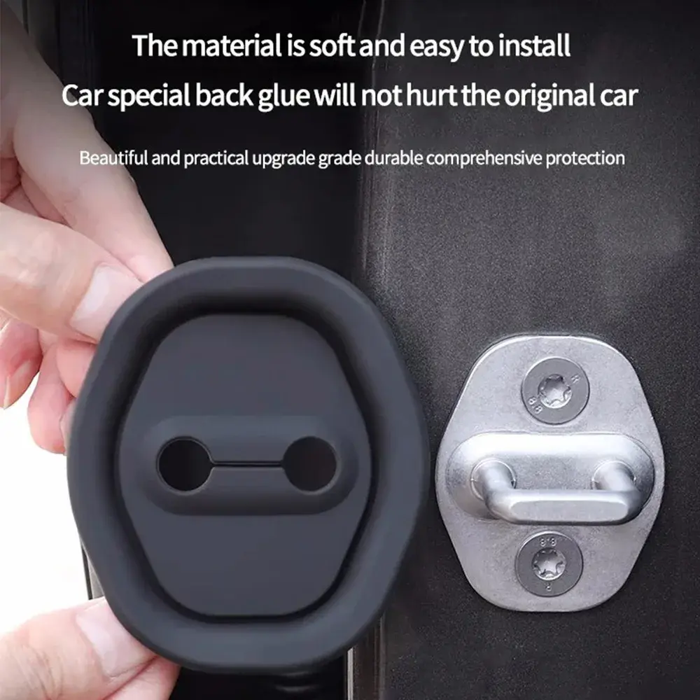 1/4PCS Silent Car Door Lock Buckle Protection Cover Auto Door Anti-Collision Shock Absorber Cushion Black/White Auto Accessories