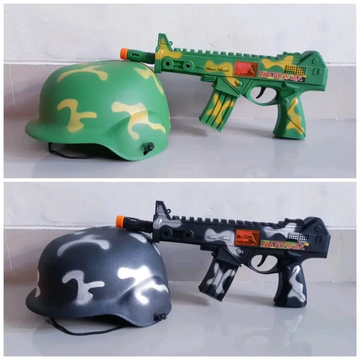 Mainan Set Tembakan & Helm Tentara - Paket Perlengkapan Militer Edukatif Anak Laki Cowok