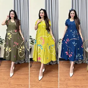 Daster chibi karet susun lukis LD110 rayon busui