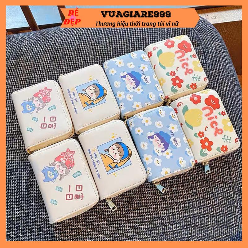 Ví nữ ngắn mini cầm tay nhiều ngăn đựng thẻ giá rẻ nhỏ gọn bỏ túi thời trang hàn quốc cute dễ thương VN115