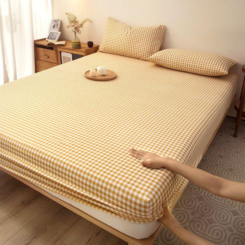 Product Introduction of INS Style Solid Color Fitted Sheet One-Piece Bedspread Student Dormitory Simmons Dust Cover Mattress Cover Pillowcase Universal 9