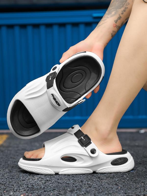 Men's Colorblock Patchwork Design Slides, Casual Comfortable Non-slip Slippers for Summer, Soft Comfy Home Slippers for Indoor Outdoor Wear, Walking Shoes 1