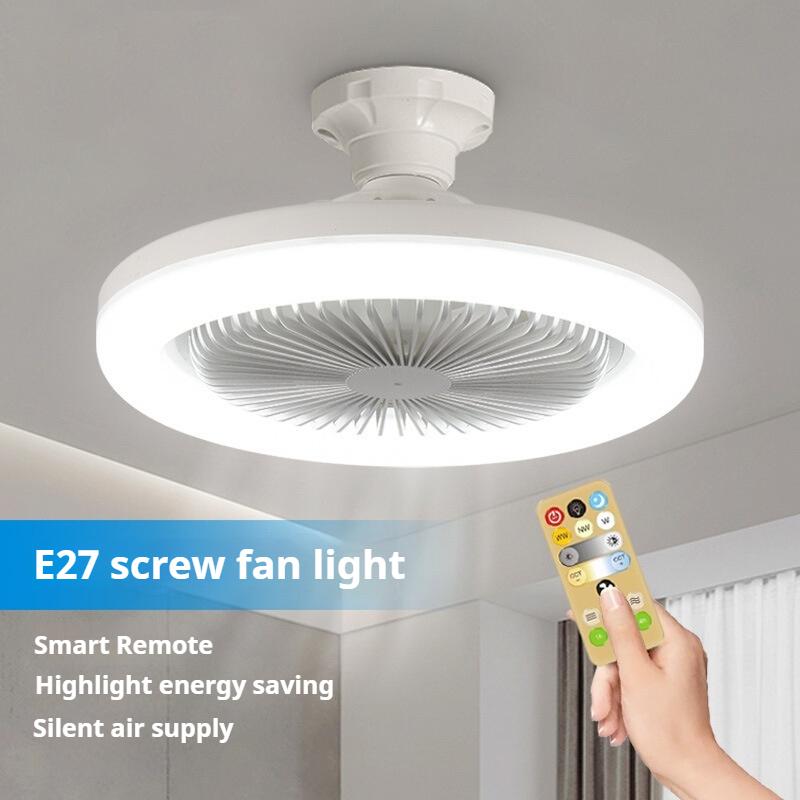 đèn led decor phòng Hàng mới về Đèn trần phòng Khách tại nhà Tắt tiếng Tiết kiệm năng lượng Điều khiển tốc độ Đèn tất cả trong một Vít E27 cho trần nhà
