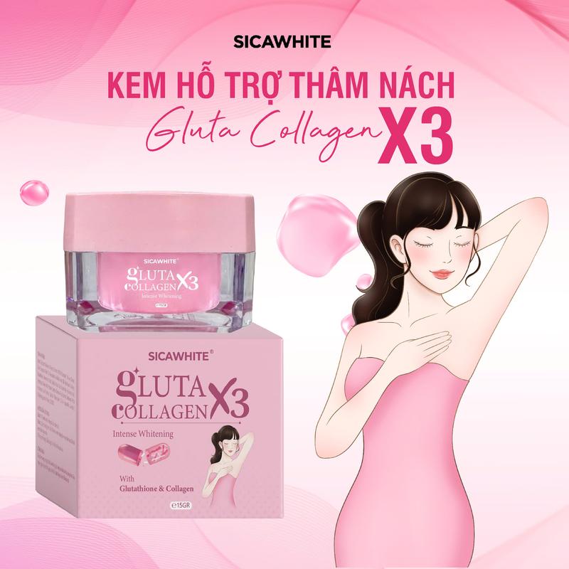 [D73] Kem Hỗ Trợ Giảm Thâm - Hỗ Trợ Khử Mùi, Dưỡng Da Vùng Dưới Cánh Tay, Đầu Gối, Khuỷu Tay - Gluta Collagen x3 (15gr) (1 Hủ Hoặc 2 Hủ )