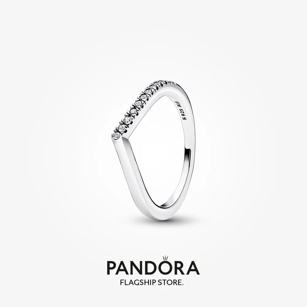 Pandora Timeless Wish Half Sparkling Ring Rings Silver Jewelry