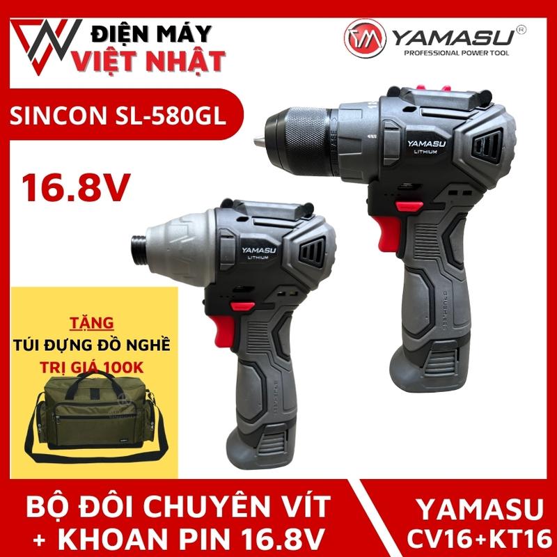 Máy chuyên vít và khoan pin 16.8V Yamasu CV16+KT16 chính hãng mới nhất - Tặng túi đựng đồ nghề cao cấp - Điện máy Việt Nhật