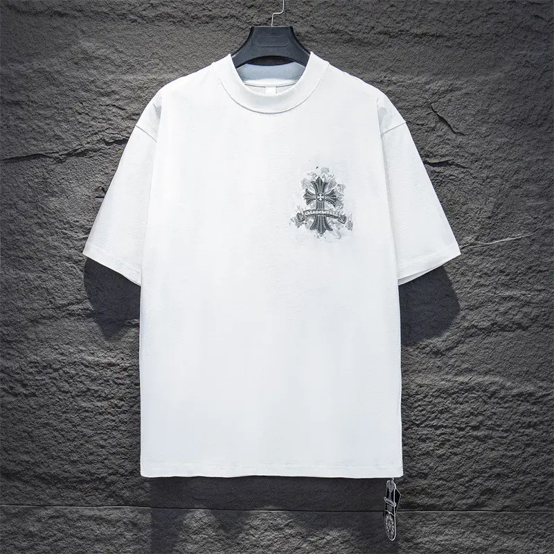 New fashion trend printing + patch casual all-match loose short-sleeved T-shirt, unisex kg5ryt