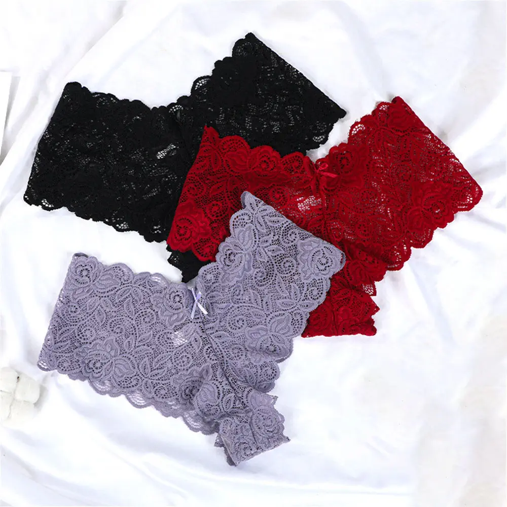 3PCS/Set Women Panties Sexy Underwear Lace Panties Lingerie Female Floral Lace Briefs