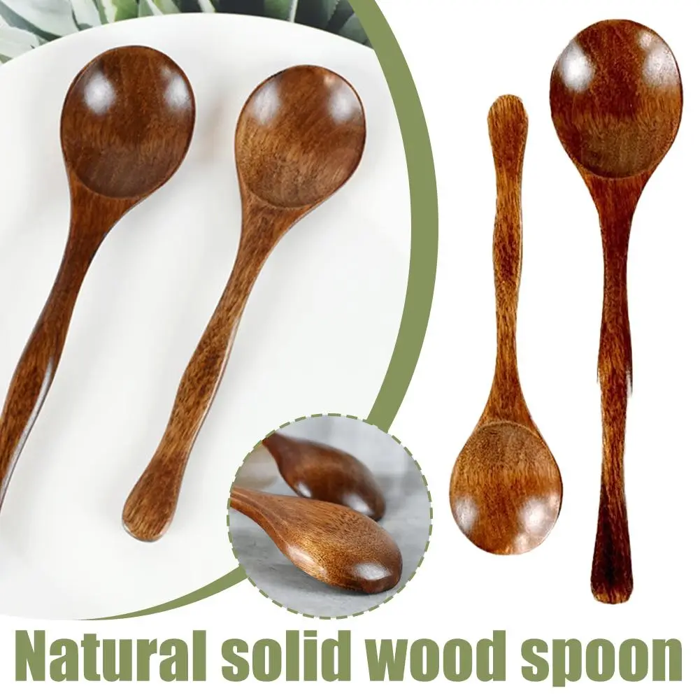 Wooden Spoon Cutlery Wooden Soup Spoon Tableware Kitchen Utensil Honey Coffee Spoon Mixing Spoon