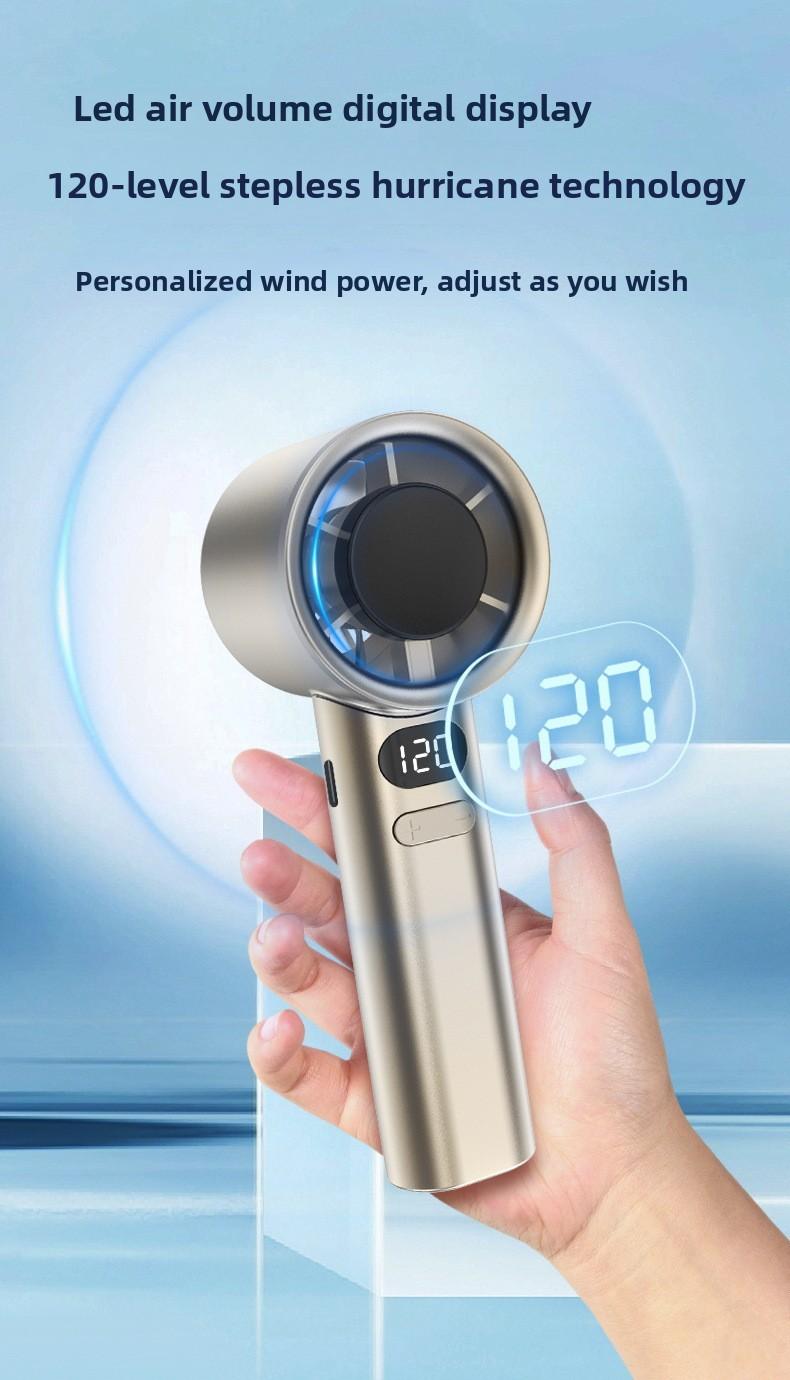 Portable Silent Chargeable Fan Small Handheld Fan Portable Compact Travel Fan Mini Fan USB Rechargeable Fan Handheldfan LED Digital Display Handheld Fan