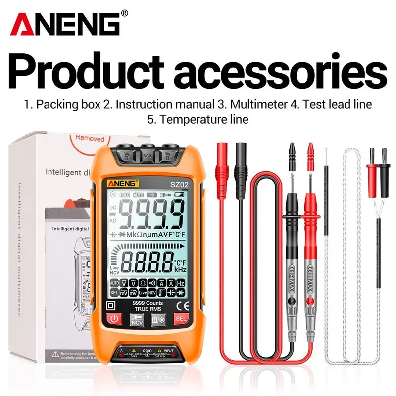 Digital Smart Multimeter, Digital Multimeter with LCD Display, Handheld Multimeter for Home Use, Boyfriend Gift, Tool, Electrical 8