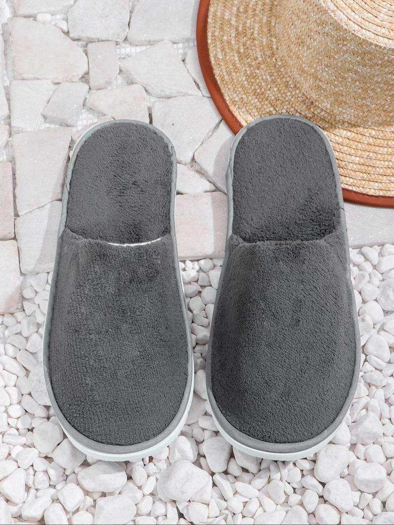 Product Introduction of Women's Solid Color Thick Plush Slippers, Casual Soft Comfortable Home Slippers, Hotel Slippers, Non-Disposable, Machine Washable & Dry Cleanable, Non-slip Slippers for All Seasons 15