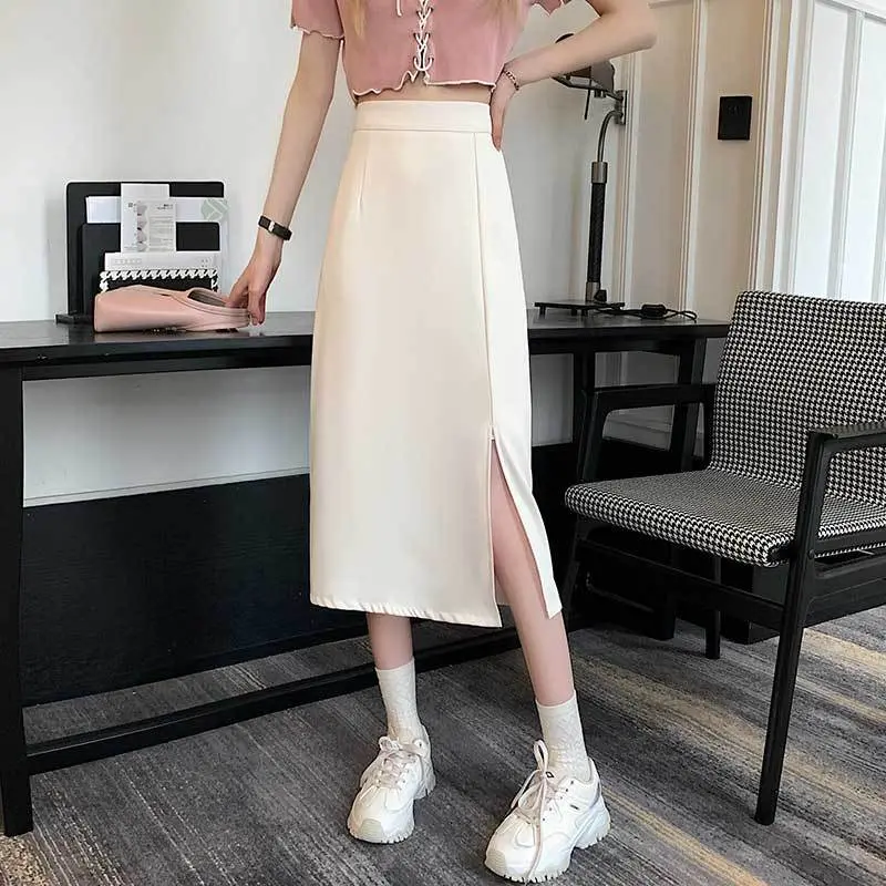 Quần áo ngoại cỡ cho phụ nữ, MM mũm mĩm, Váy nửa thẳng với xẻ tà bất đối xứng, Váy Midi bó sát, Váy chữ A cạp cao, Váy Hợp Xu hướng, 1949 Phản hồi tích cực 5
