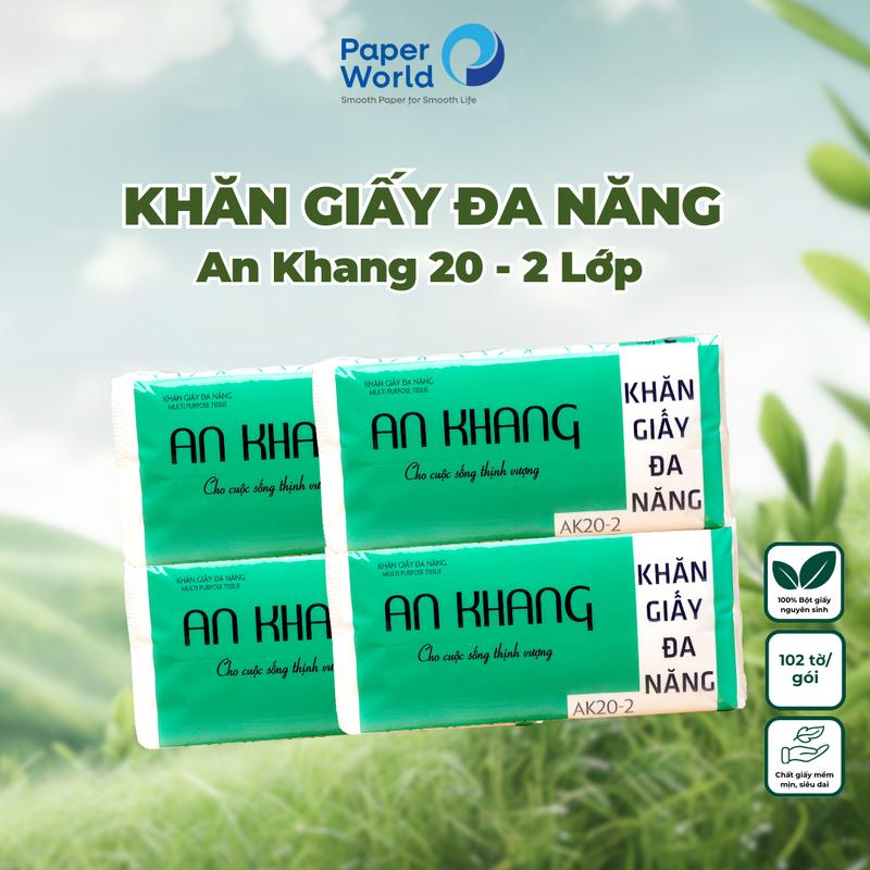 [Combo 5] Khăn giấy rút lau tay đa năng 2 lớp AN KHANG  | 100% Nguyên liệu nguyên sinh | AK20-2 Giấy Ăn Giấy Vệ Sinh