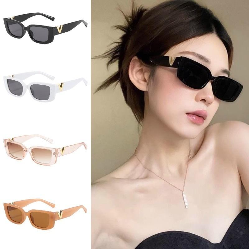Kính Râm Gọng Nhỏ Vuông, Phong Cách Hàn Quốc, Hợp Xu hướng, Dành Cho Nữ, Kính Râm Hình Chữ V Thời Trang, Thích Hợp Đi Du Lịch Và Phụ Kiện Du Lịch
