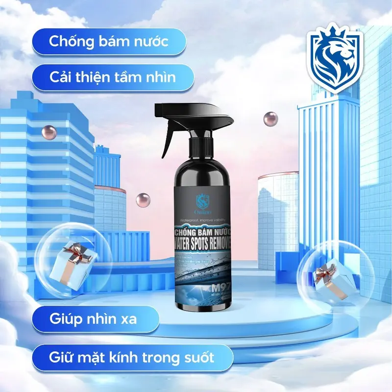 Chai xịt chống bám nước trên kính gương xe dung tích 300ml chống đọng nước mưa nano cải thiện tầm nhìn oto omino 3