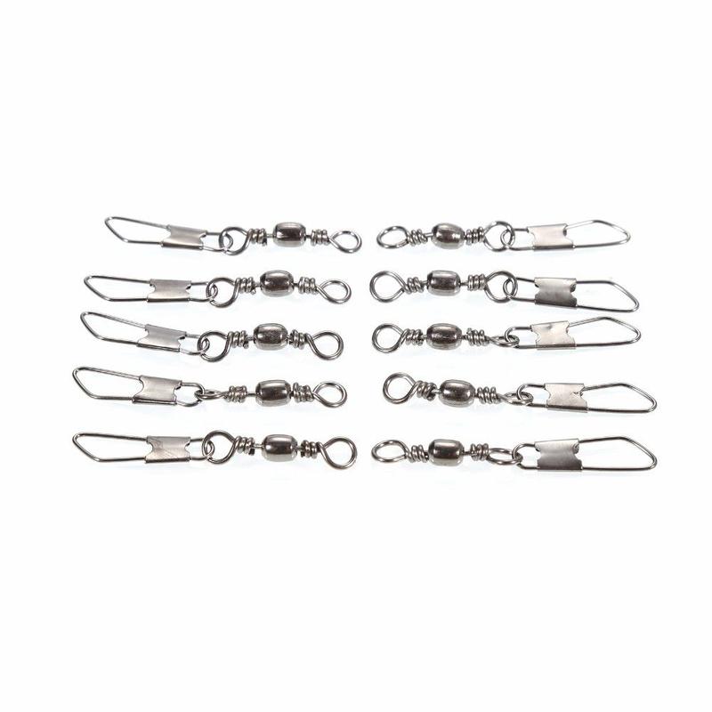 Product Introduction of 50pcs Lot High Quality Line Tackle Stainless Steel Hanging Snap Barrel Swivel Fishing Connector 20