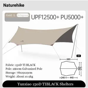 Flysheet naturehike C2350WS010 kanopi camping TIBLACK shelters tenda kemping - Octagon L