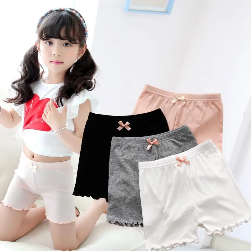 Quần mặc trong váy bé gái thun lụa mềm mát, đủng chắc chắn size dưới 40kg (set 4 cái đủ màu)