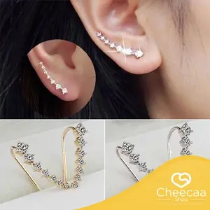 (ACC149) Anting Tusuk Diamond Anting Tusuk Garis Comet Berlian Fashion Wanita Korea