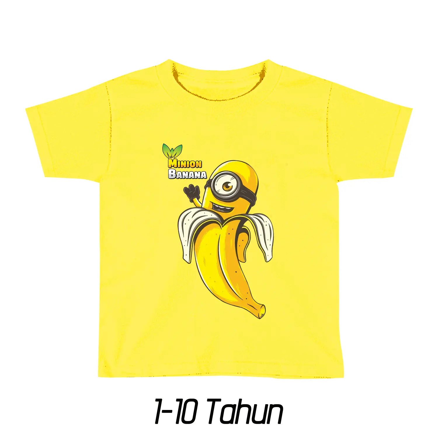 Ali Ash Kaos Anak Banana mini pisang kuning Baju Anak Katun Combed 30s 1-10 Tahun Laki laki Perempuan Karakter Bergambar